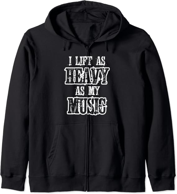Fitness Quote - Gym Workout Music - Workout Motivation Zip Hoodie